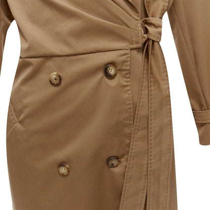 virgin wool wrap tie trench coat dress