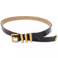 MICHAEL Women's Gold-Tone Leather Belt