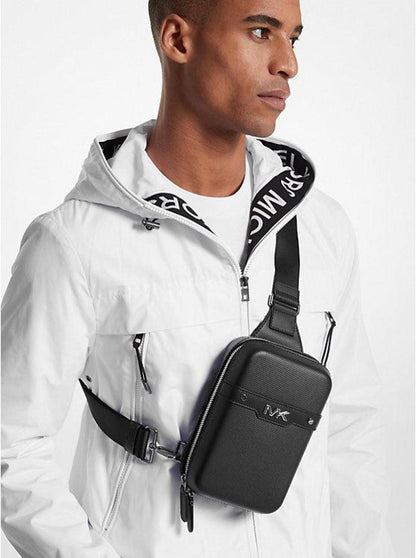 Varick Medium Textured Leather Sling Pack