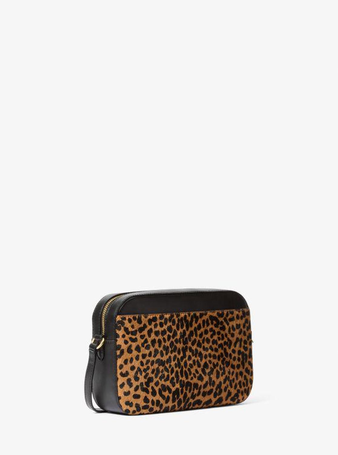 Jet Set Large Leopard-Print Calf Hair Crossbody Bag