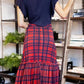 Kym Flounced Midi Skirt In Rachel Island Plaid