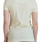 Dolce & Gabbana Elegant Yellow Cotton Tee with Chic Print