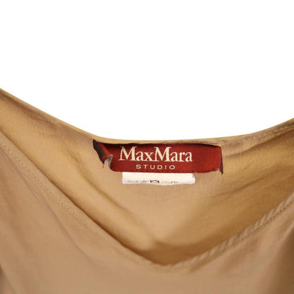 Max Mara Studio Slip Dress in Beige Silk