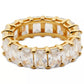 Gold-Tone Baguette Cubic Zirconia Eternity Band Ring