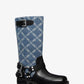 Crosby Empire Diamond Jacquard Denim Moto Boot