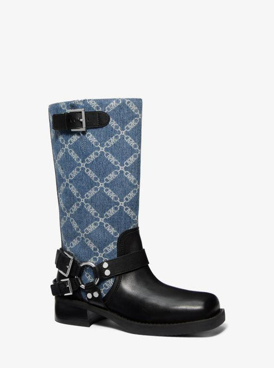 Crosby Empire Diamond Jacquard Denim Moto Boot