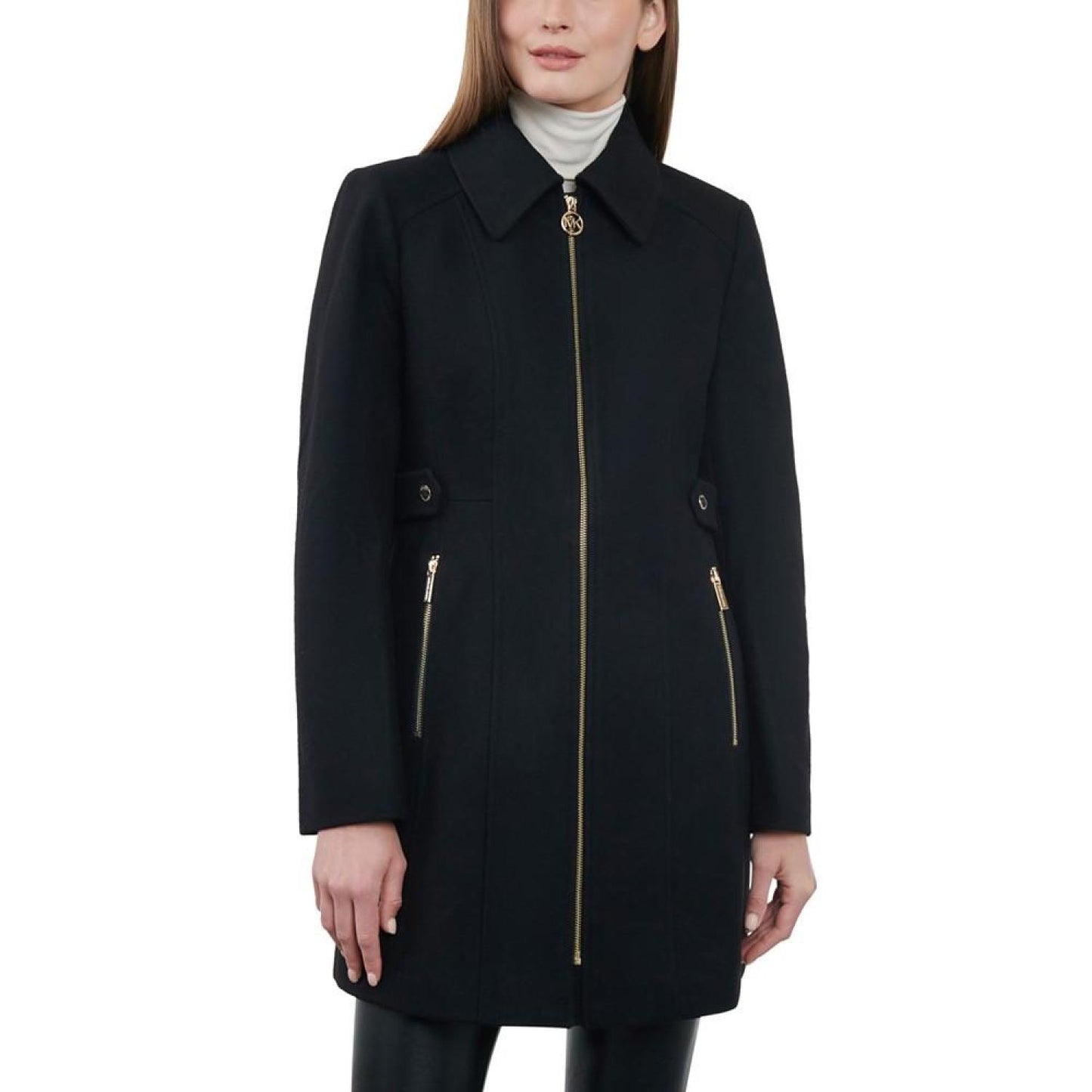 Women's Collared Zip-Front Coat, Created for Macy's