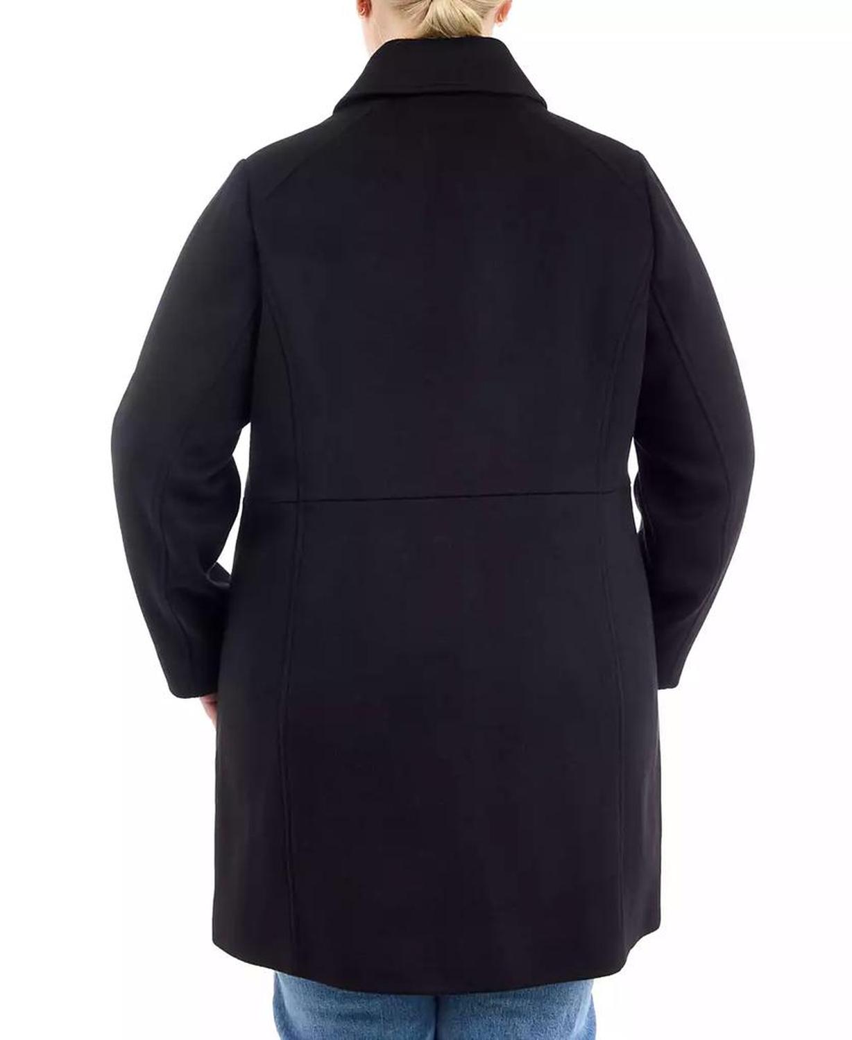 Plus Size Club-Collar Zip-Front Coat, Created for Macy's