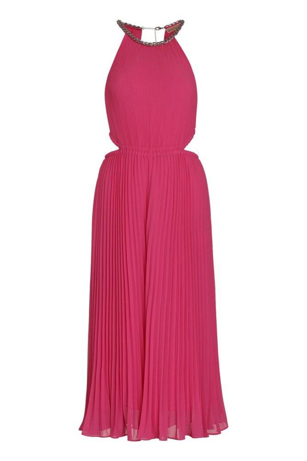 Michael Kors Cut-Out Sleeveless Pleated Midi Dress