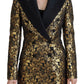 Dolce & Gabbana Elegant Black and Gold Floral Jacket