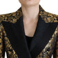 Dolce & Gabbana Elegant Black and Gold Floral Jacket