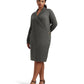 Plus Size Cable-Knit Buckle Trim Sweaterdress