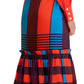 Flounced Midi Skirt In Multi-Colored