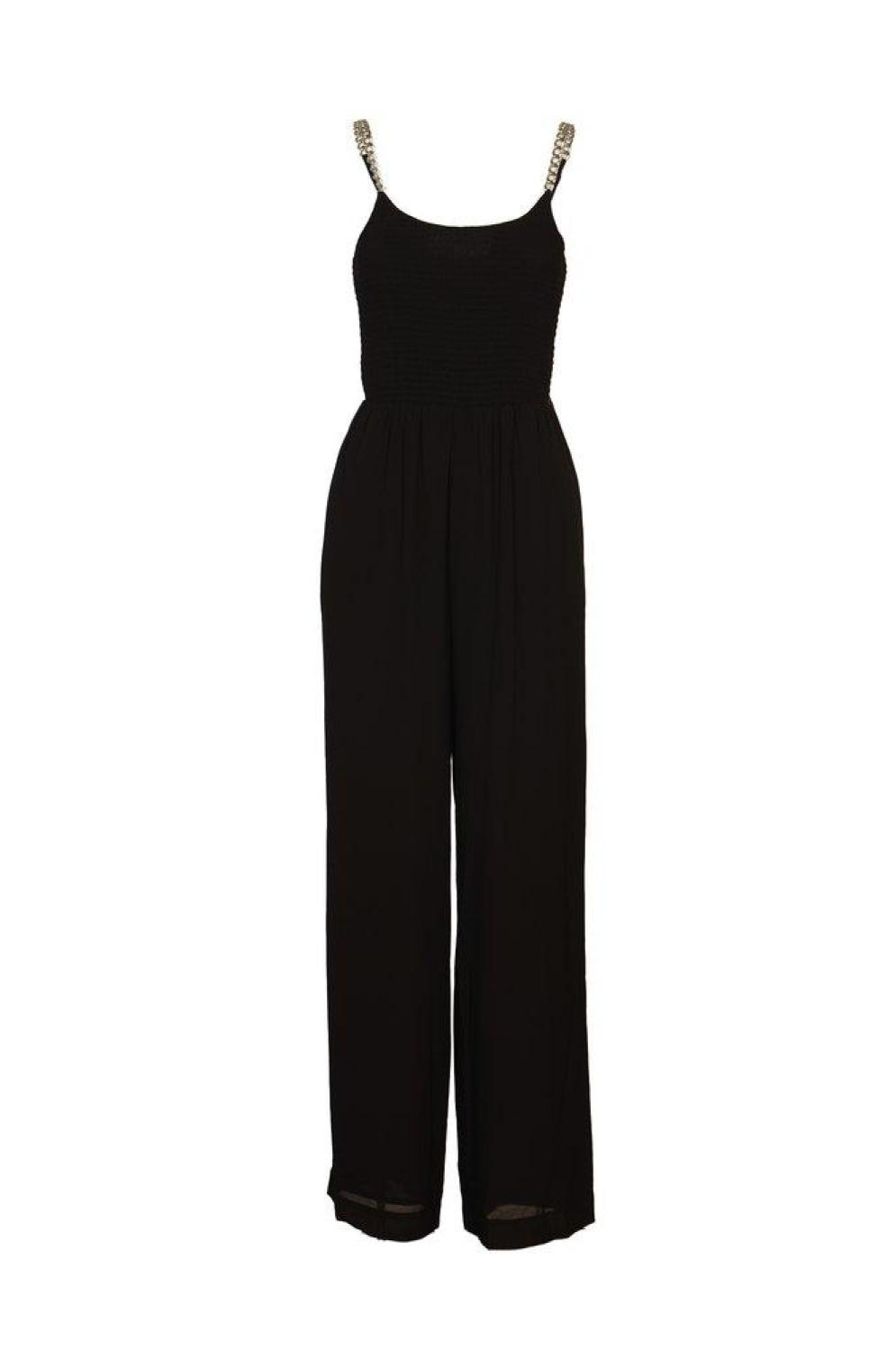 Michael Michael Kors Smocked Georgette Chain Jumpsuit