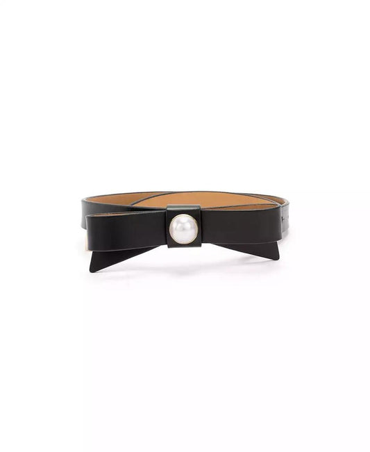 Women's 19MM Bow Belt with Oversize Cultivated Pearl