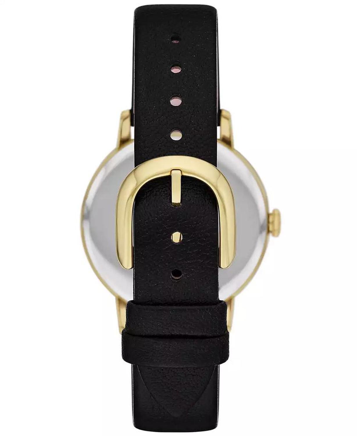 Women's Metro Black Leather Watch 34mm