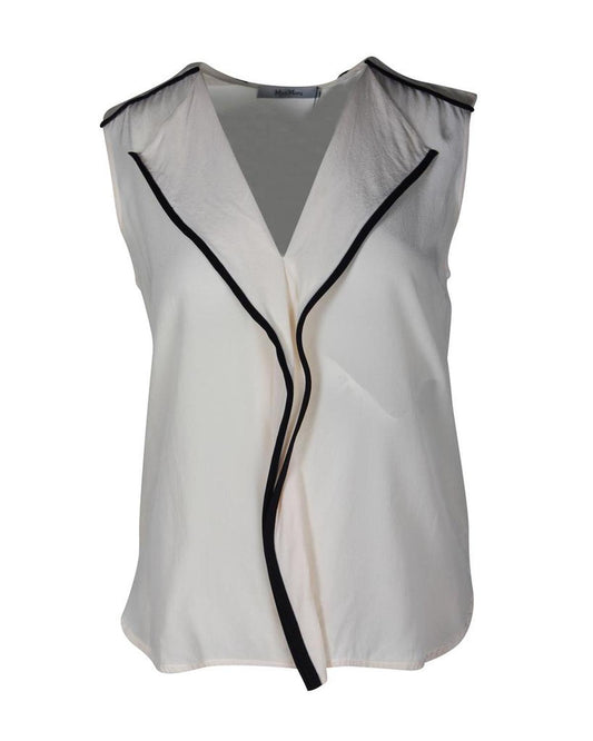 Max Mara Sleeveless Top in White Silk