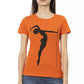 Trussardi Action Chic Orange Round Neck Tee with Front Print