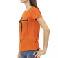 Trussardi Action Chic Orange Round Neck Tee with Front Print