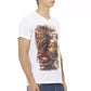 Trussardi Action Elegant V-Neck Tee with Chic Front Print