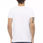 Trussardi Action Elegant V-Neck Designer Tee with Chic Front Print