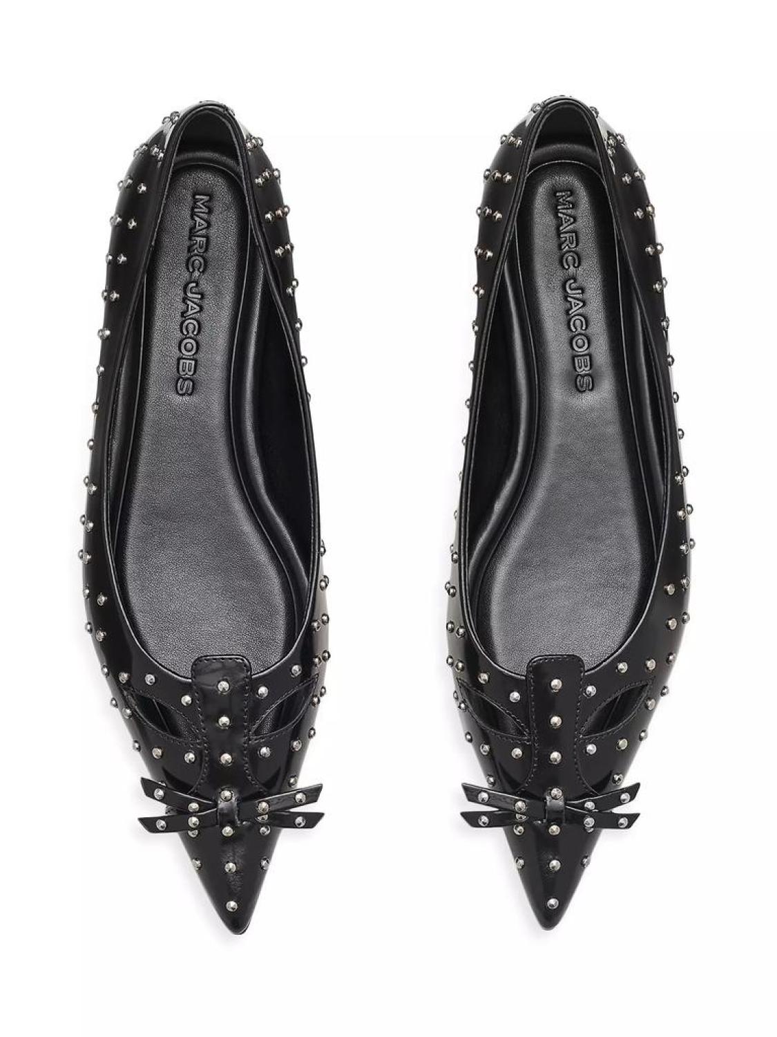 Kat Studded Leather Ballerina Flats