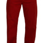 Dolce & Gabbana Chic Red Cotton Denim Pants