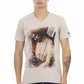 Trussardi Action Beige Cotton Men T-Shirt