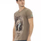 Trussardi Action Brown Cotton Men's V-Neck T-Shirt