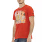 Trussardi Action Vibrant Red Round Neck Tee with Graphic Print