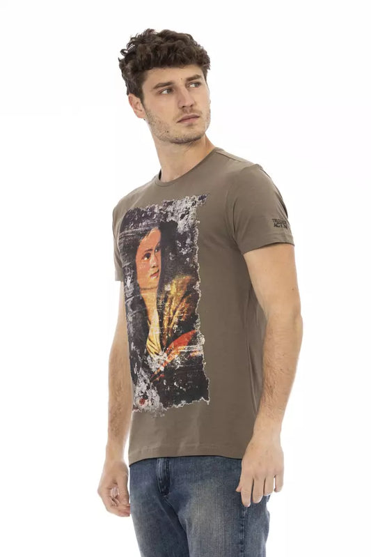 Trussardi Action Brown Cotton Men T-Shirt