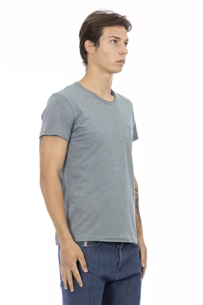 Trussardi Action Gray Cotton Men T-Shirt