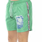 Bikkembergs Green Polyester Men Swim Short