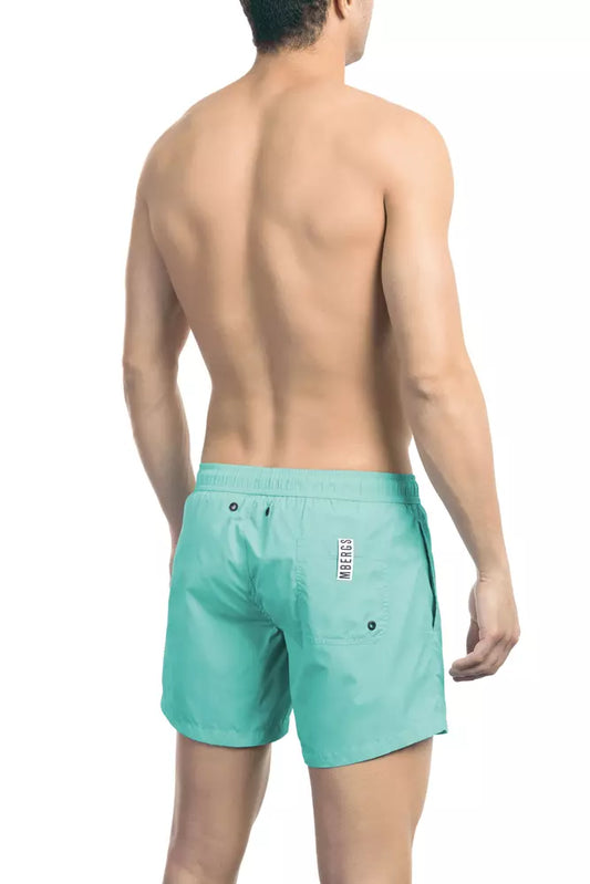 Bikkembergs Light Blue Polyamide Men Swim Short