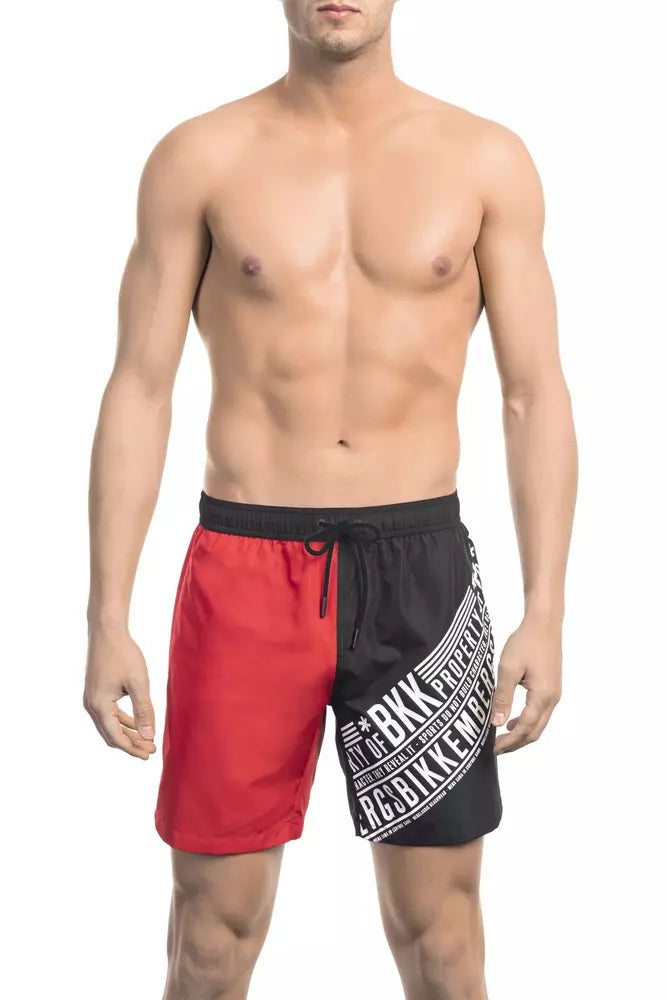 Bikkembergs Red Polyester Men Swim Short