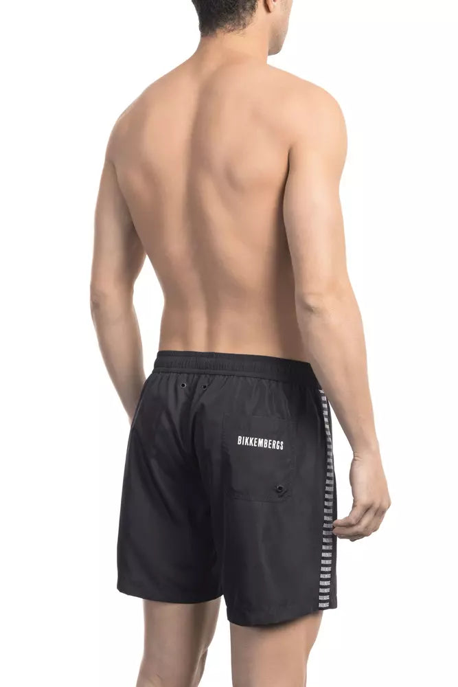 Bikkembergs Black Polyester Men Swim Short