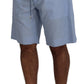 Dolce & Gabbana Elegant Light Blue Linen-Cotton Summer Shorts