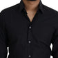 Dolce & Gabbana Elegant Slim Fit Black Cotton Dress Shirt