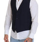 Dolce & Gabbana Elegant Dark Blue Formal Dress Vest