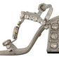 Dolce & Gabbana Crystal-Embellished Silver Leather Pumps