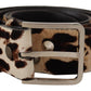 Dolce & Gabbana Elegant Leopard Print Leather Belt