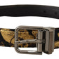 Dolce & Gabbana Multicolor Leather Belt with Black Buckle