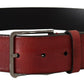 Dolce & Gabbana Elegant Grosgrain Leather Belt with Silver Buckle