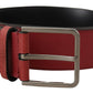 Dolce & Gabbana Elegant Grosgrain Leather Belt with Silver Buckle