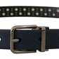 Dolce & Gabbana Elegant Navy Blue Leather Belt