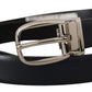 Dolce & Gabbana Elegant Black Leather Belt with Silver Buckle