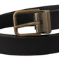 Dolce & Gabbana Elegant Black Leather Belt with Vintage Metal Buckle