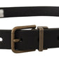 Dolce & Gabbana Elegant Black Leather Belt with Vintage Metal Buckle