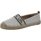 Womens Canvas Leather Trim Espadrilles