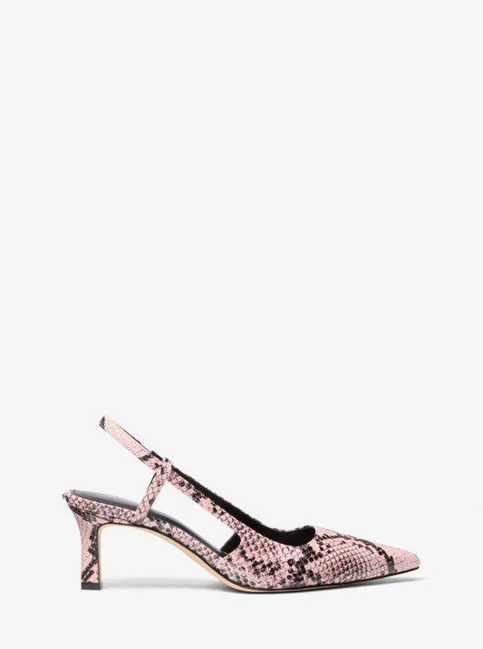 Alora Snake Embossed Leather Slingback Pump